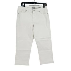 Nine West Chrystie Capri Stretch Stretch Twill Relaxed Fit‎ White Size 10